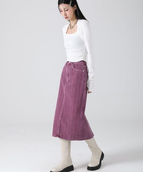 ALAND（エーランド）の「AVANDRESS／Hラインロングスカート（スカート・レディース・チャコール(18)/ベージュ(55)/パープル(90)・S/M）」の7枚目の写真