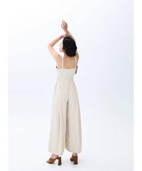 Marjorie（マージョリー）の「蛻變的試煉，立體壓線簡約連身褲（パンツ・レディース・淺卡其/淺綠・XS/S/M/L）」の3枚目の写真