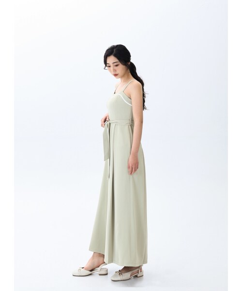Marjorie（マージョリー）の「蛻變的試煉，立體壓線簡約連身褲（パンツ・レディース・淺卡其/淺綠・XS/S/M/L）」の10枚目の写真