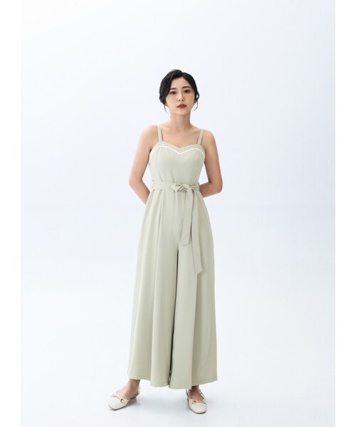 Marjorie（マージョリー）の「蛻變的試煉，立體壓線簡約連身褲（パンツ・レディース・淺卡其/淺綠・XS/S/M/L）」の8枚目の写真