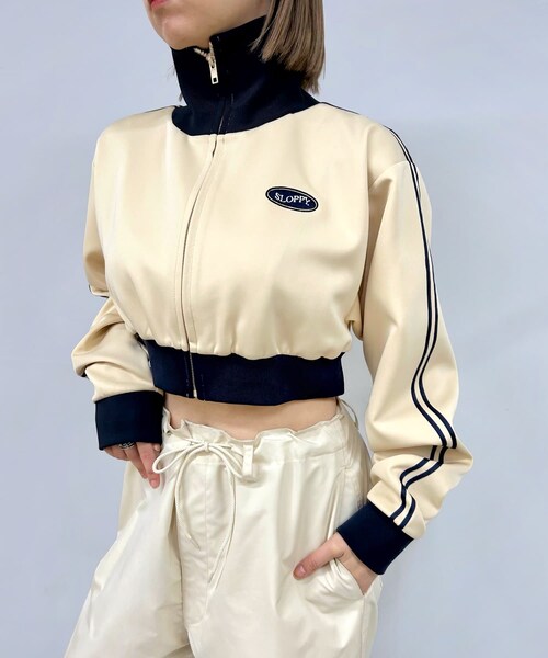 WHO'S WHO gallery（フーズフーギャラリー）の「【SLOPPY/スロッピー】トラックジャケット（ジャケット/アウター・レディース・ホワイトその他1/ブラックその他1/アイボリー・S/F）」の2枚目の写真