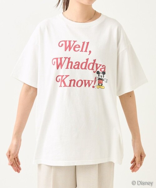 Disney（ディズニー）の「【送料無料】「Mickey」 LOGO T-shirt【予約商品】（その他・レディース・オフホワイト/ブラック・FREE）」の4枚目の写真
