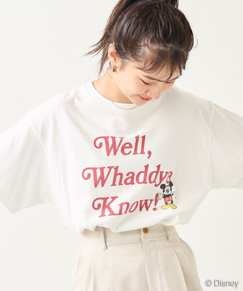 Disney（ディズニー）の「【送料無料】「Mickey」 LOGO T-shirt【予約商品】（その他・レディース・オフホワイト/ブラック・FREE）」の3枚目の写真