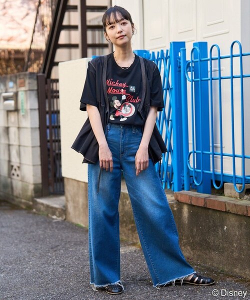 Disney（ディズニー）の「【送料無料】「Mickey」 Music Logo T-shirt【予約商品】（その他・レディース・オフホワイト/ブラック・FREE）」の3枚目の写真