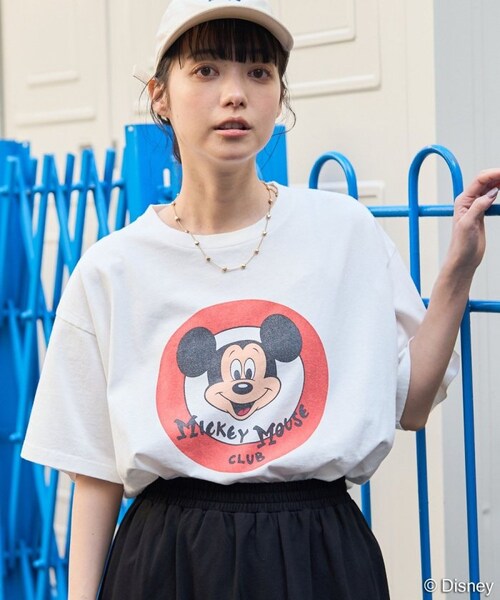 Disney（ディズニー）の「【送料無料】「Mickey」 face T-shirt【予約商品】（その他・レディース・オフホワイト/ブラック・FREE）」の3枚目の写真