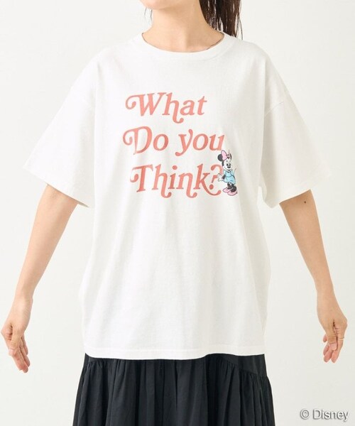 Disney（ディズニー）の「【送料無料】「Minnie」 LOGO T-shirt【予約商品】（その他・レディース・オフホワイト/ブラック・FREE）」の3枚目の写真