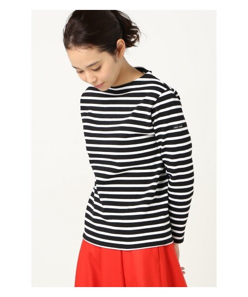 SAINT JAMES（セントジェームス）の「saint james OUESSANTボーダープルオーバー（カットソー・Ｔシャツ・レディース・ブラック/グレーA/ホワイト・36/38/40）」の4枚目の写真