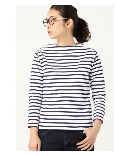 SAINT JAMES（セントジェームス）の「saint james OUESSANTボーダープルオーバー（カットソー・Ｔシャツ・レディース・ブラック/グレーA/ホワイト・36/38/40）」の2枚目の写真