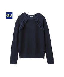 GU（ジーユー）の「（GU）フリルセーター（長袖）（WOMEN