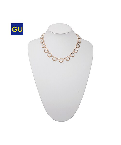 GU（ジーユー）の「（GU）ＷＯＭＥＮサークルビジューネックレス（WOMEN ⁄ アクセサリー・レディース・PINK/LIGHT GREEN/OFF WHITE・-）」の2枚目の写真