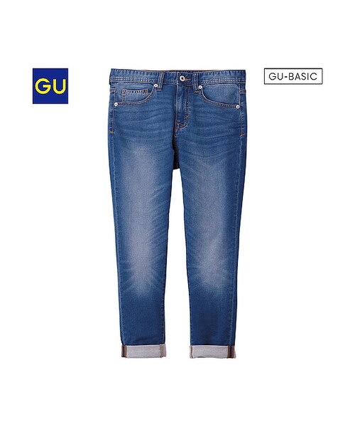 GU（ジーユー）の「（GU）デニムルックテーパードパンツＣ（WOMEN ⁄ ジーンズ・レディース・BLUE・L/XXL/S/XL/XS/M）」の2枚目の写真