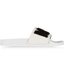 MSGM | MSGM Appliquéd rubber, canvas and terry slides(サンダル)