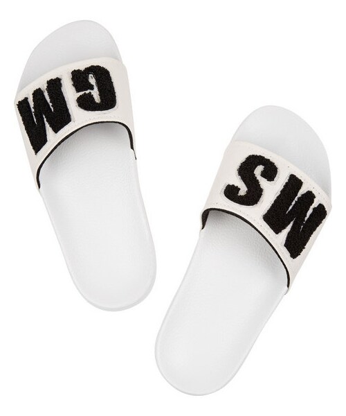 MSGM（エムエスジーエム）の「MSGM Appliquéd rubber, canvas and terry slides（サンダル・レディース・White・IT36/IT35/IT40/IT37/IT38/IT41/IT39）」の3枚目の写真