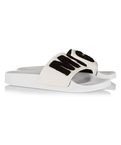 MSGM（エムエスジーエム）の「MSGM Appliquéd rubber, canvas and terry slides（サンダル・レディース・White・IT36/IT35/IT40/IT37/IT38/IT41/IT39）」の5枚目の写真