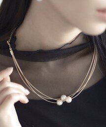 ear PAPILLONNER | 3連ポイントパールネックレス(ネックレス)