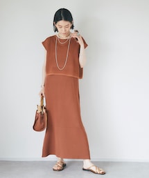 RIVE DROITE | 予約【楽ちんキレイを叶える】メッシュニット＋リブワンピースセット(ワンピース/ドレス)