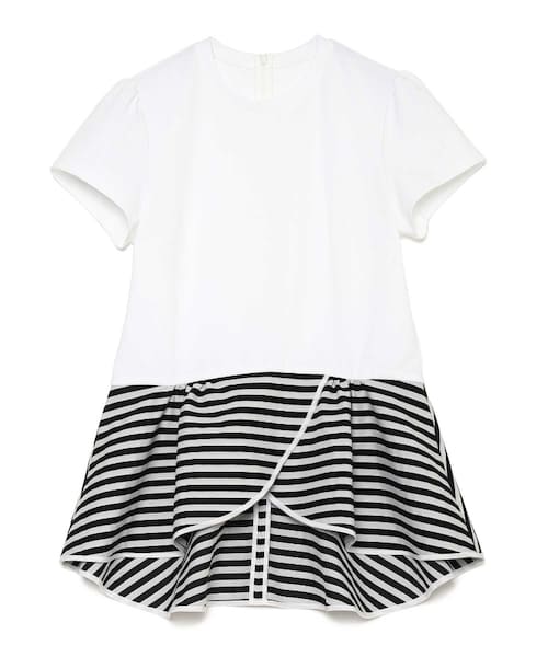 トップス borders at balcony peplum tee BORDERS at BALCONY/ボーダーズアットバルコニー】PEPLUM WRAP