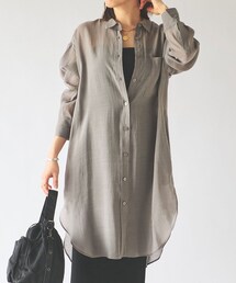 RIVE DROITE | 予約【シワになりにくい】サイドポケットロングシャツ(トップス)