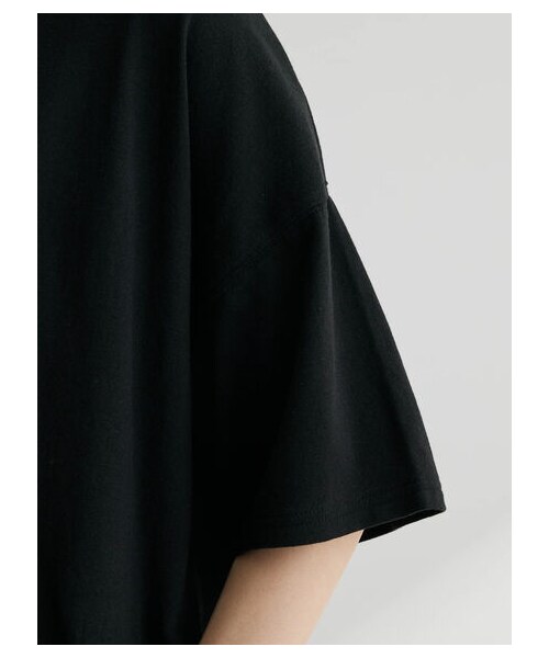 Green　Parks（グリーンパークス）の「キレイ目ロゴ半袖チュニック（トップス・オフホワイト/ブラック/ライトグリーン・F）」の10枚目の写真