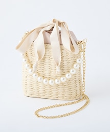 one after another NICE CLAUP | パールハンドルペーパーストローバッグ(ショルダーバッグ)