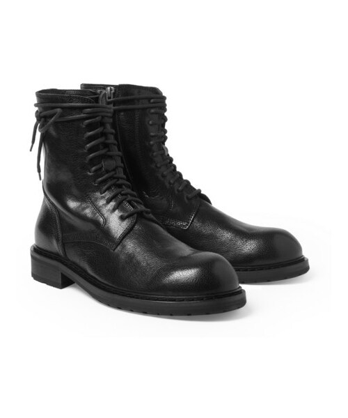 Ann DEMEULEMEESTER(アンドゥムルメステール)の「Ann Demeulemeester Full-Grain Leather Boots(ブーツ・メンズ・Black・EU 40 (US 7))」の1枚目の写真