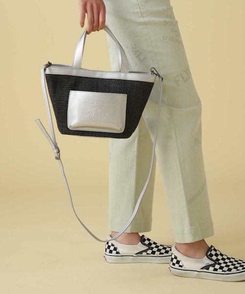 AVIREX（アヴィレックス）の「《限定》BASKET MINI TOTE BAG/ バスケットミニ トートバッグ/AVIREX/アヴィレックス（バッグ・ブラック/シルバー/アイボリー/キャメル・F）」の3枚目の写真