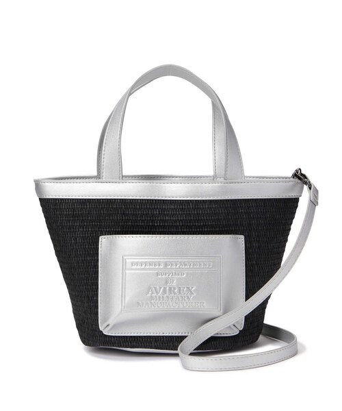 AVIREX（アヴィレックス）の「《限定》BASKET MINI TOTE BAG/ バスケットミニ トートバッグ/AVIREX/アヴィレックス（バッグ・ブラック/シルバー/アイボリー/キャメル・F）」の4枚目の写真