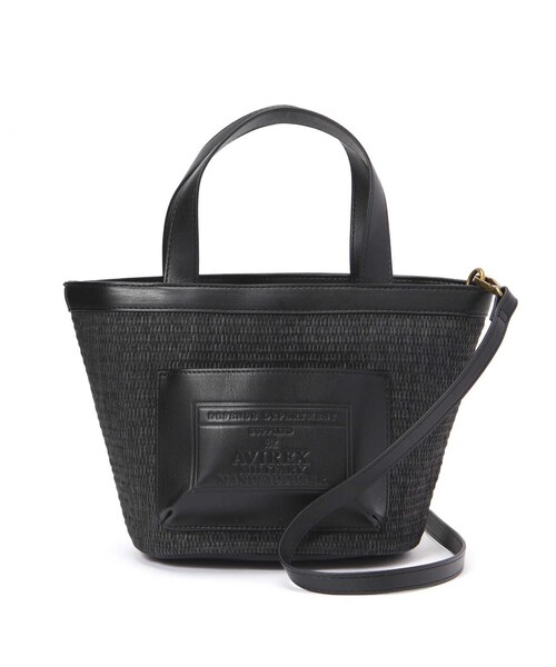 AVIREX（アヴィレックス）の「《限定》BASKET MINI TOTE BAG/ バスケットミニ トートバッグ/AVIREX/アヴィレックス（バッグ・ブラック/シルバー/アイボリー/キャメル・F）」の2枚目の写真