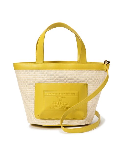 AVIREX（アヴィレックス）の「《限定》BASKET MINI TOTE BAG/ バスケットミニ トートバッグ/AVIREX/アヴィレックス（バッグ・ブラック/シルバー/アイボリー/キャメル・F）」の7枚目の写真