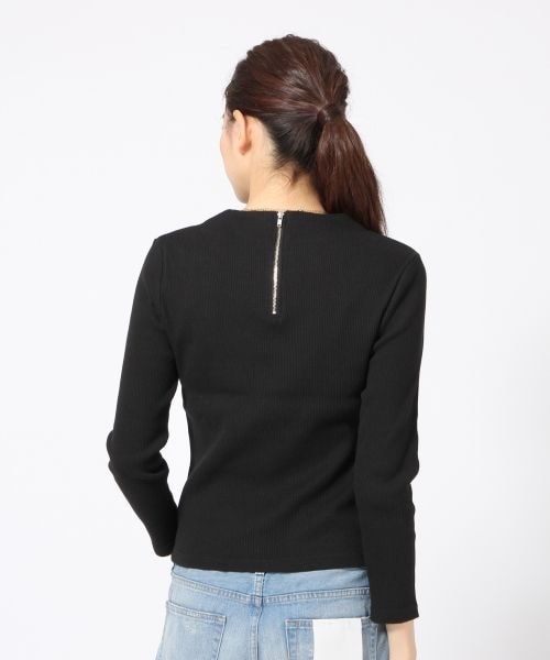 LOWRYS FARM(ローリーズファーム)の「テレコボトルネックプルオーバーロングスリーブ(トップス・レディース・オフ/ブラック/グレー/ピンク・M/L)」の6枚目の写真