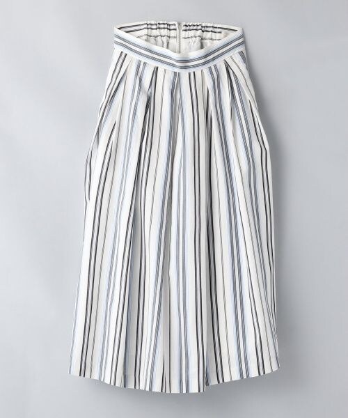 JEANASIS(ジーナシス)の「ツイルタックミモレスカート(スカート・レディース・オフホワイト/ホワイト系ストライプ/ブラック/オレンジ・FREE)」の2枚目の写真