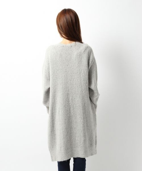 Heather（ヘザー）の「【予約会大好評アイテム】ミニブークレロングカーディガン（トップス・レディース・ライトグレー 12/ネイビー 88・FREE）」の4枚目の写真