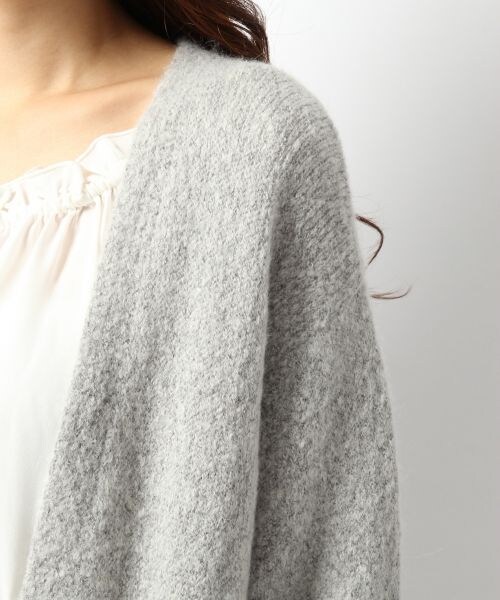 Heather（ヘザー）の「【予約会大好評アイテム】ミニブークレロングカーディガン（トップス・レディース・ライトグレー 12/ネイビー 88・FREE）」の5枚目の写真