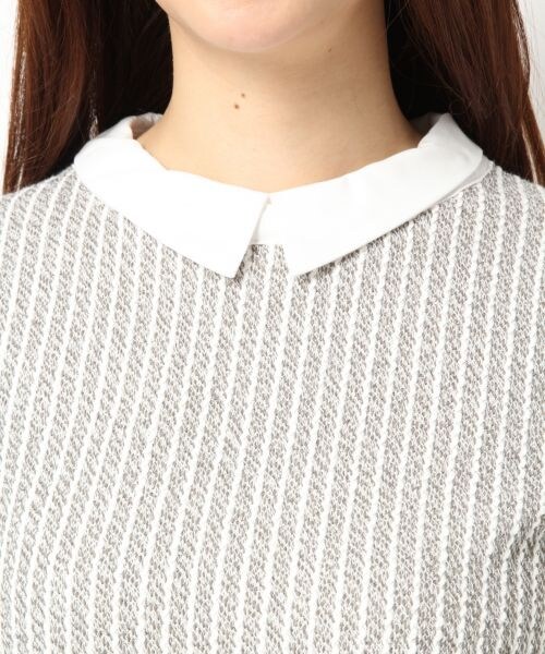 Heather（ヘザー）の「ツイードキリカエシャツ長袖（トップス・レディース・グレー12/ベージュ52/ネイビー88・FREE）」の6枚目の写真