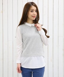 Heather | ツイードキリカエシャツ長袖(トップス)