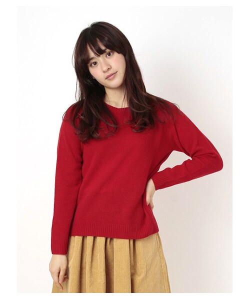 ehka sopo（エヘカソポ）の「ラムナイロンラグランプルオーバー 1602234-43-13-11（ニット・セーター・レディース・杢グレー/レッド/ベージュ/イエロー/グリーン/ブルー・M）」の6枚目の写真