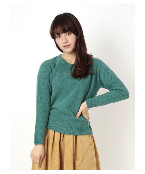 ehka sopo（エヘカソポ）の「ラムナイロンラグランプルオーバー 1602234-43-13-11（ニット・セーター・レディース・杢グレー/レッド/ベージュ/イエロー/グリーン/ブルー・M）」の3枚目の写真