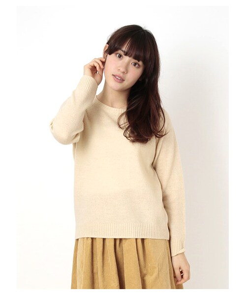 ehka sopo（エヘカソポ）の「ラムナイロンラグランプルオーバー 1602234-43-13-11（ニット・セーター・レディース・杢グレー/レッド/ベージュ/イエロー/グリーン/ブルー・M）」の2枚目の写真