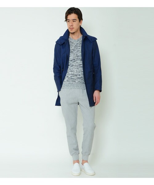 KATHARINE HAMNETT LONDON (キャサリンハムネットロンドン)の「HOODED LINEN COATING(ジャケット/アウター・メンズ・ブルー/グリーン・M/L/XL)」の18枚目の写真