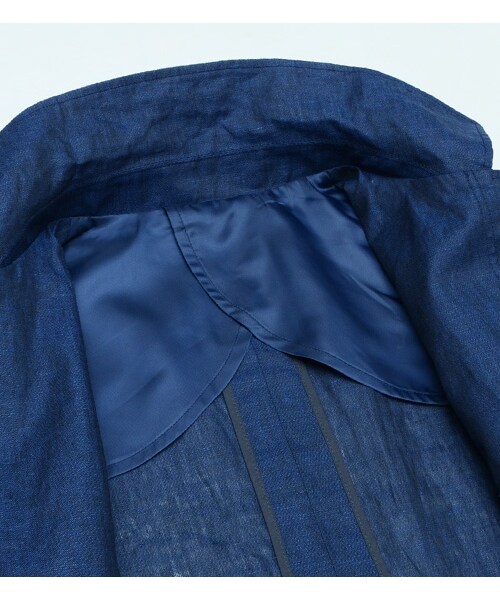 KATHARINE HAMNETT LONDON (キャサリンハムネットロンドン)の「HOODED LINEN COATING(ジャケット/アウター・メンズ・ブルー/グリーン・M/L/XL)」の15枚目の写真