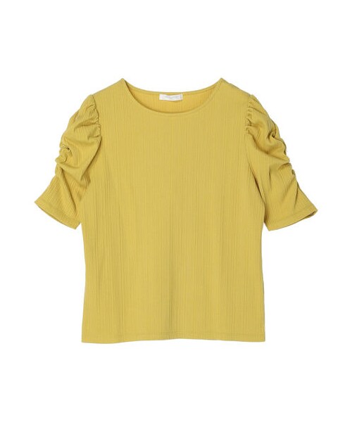 Green　Parks（グリーンパークス）の「リブ肩デザイン5分袖プルオーバー（トップス・ブラック/ライトベージュ/イエロー/ダークブルー/エクリュ・F）」の11枚目の写真