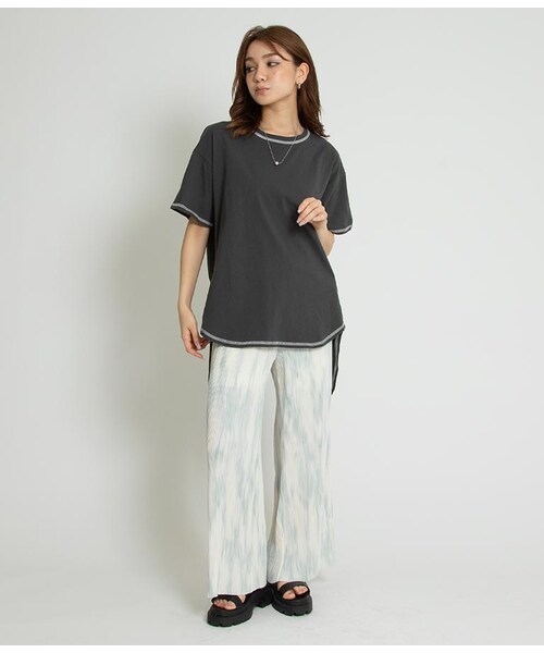 ANAP（アナップ）の「タイダイ柄プリーツパンツ（パンツ・レディース・グリーン/ネイビー/ベージュ）」の5枚目の写真