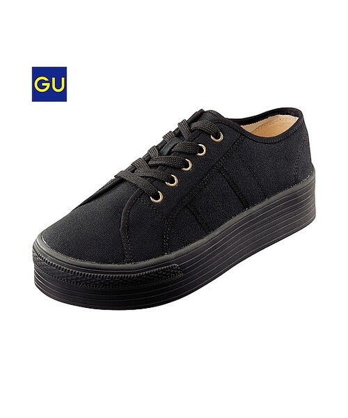 GU（ジーユー）の「（GU）ＷＯＭＥＮプラットフォームスニーカーＢ（WOMEN ⁄ シューズ・レディース・NAVY/80/BLACK・M/S/L）」の2枚目の写真