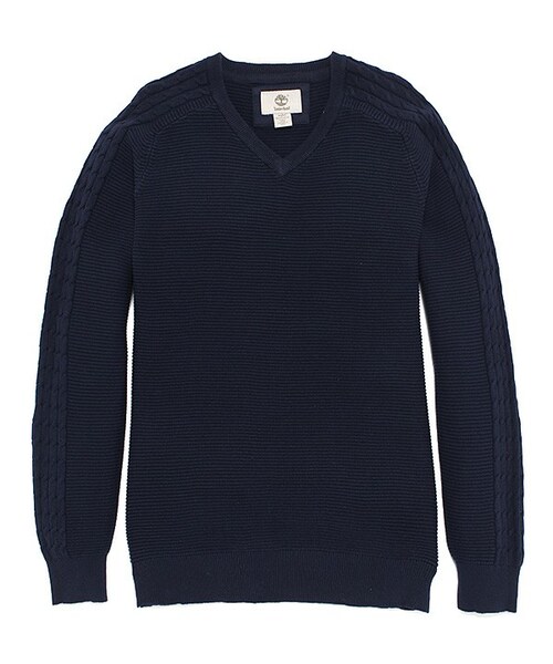 Timberland（ティンバーランド）の「ウィリアムズリバー　ケーブル　Vネック（ニット/セーター・メンズ・レッド/ブラックアイリス・XS/S/M/L/XL/XXL）」の2枚目の写真