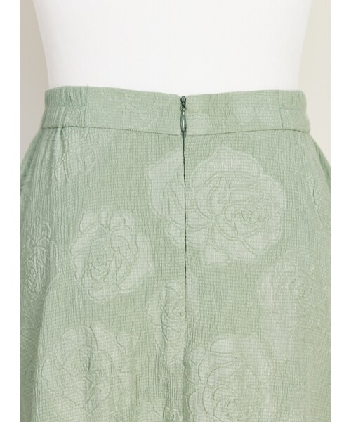 Marjorie（マージョリー）の「河畔舊書攤，立體花朵壓紋設計傘裙（スカート・レディース・薄荷綠・S/M/L）」の9枚目の写真