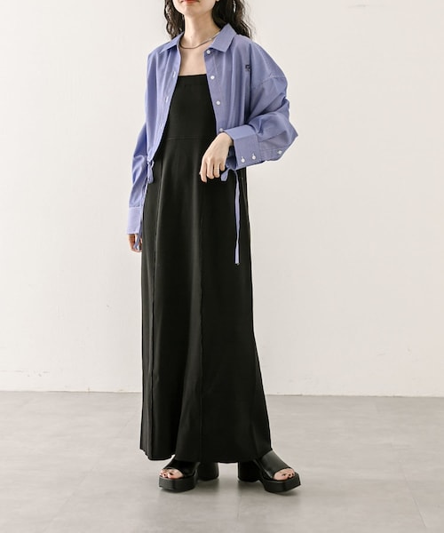 mystic（ミスティック）の「ショートシャツベアワンピースSET（ワンピース/ドレス・レディース・ブルー/ブラック・1/2）」の2枚目の写真