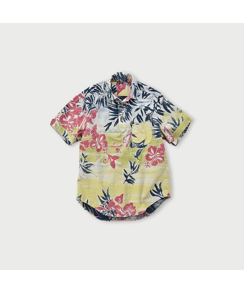 アヌエヌプリントの908ローファープルシャツ(インディゴ) アヌエヌエプリントの908ローファープルシャツ（インディゴ）