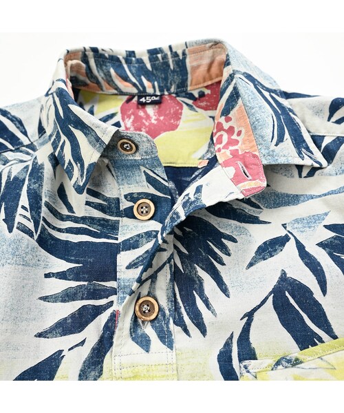 アヌエヌプリントの908ローファープルシャツ(インディゴ) アヌエヌエプリントの908ローファープルシャツ（インディゴ）