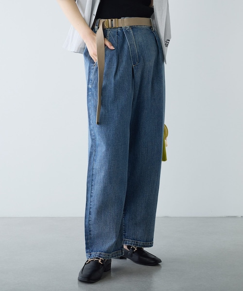 PUal cecin綿麻デニムパンツ pual ce cin ジーンズ デニム デニムパンツ 「25th」綿麻デニム