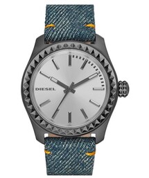 DIESEL | DIESEL® 'Kray Kray' Spiked Bezel Denim Strap Watch, 38mm(アナログ腕時計)